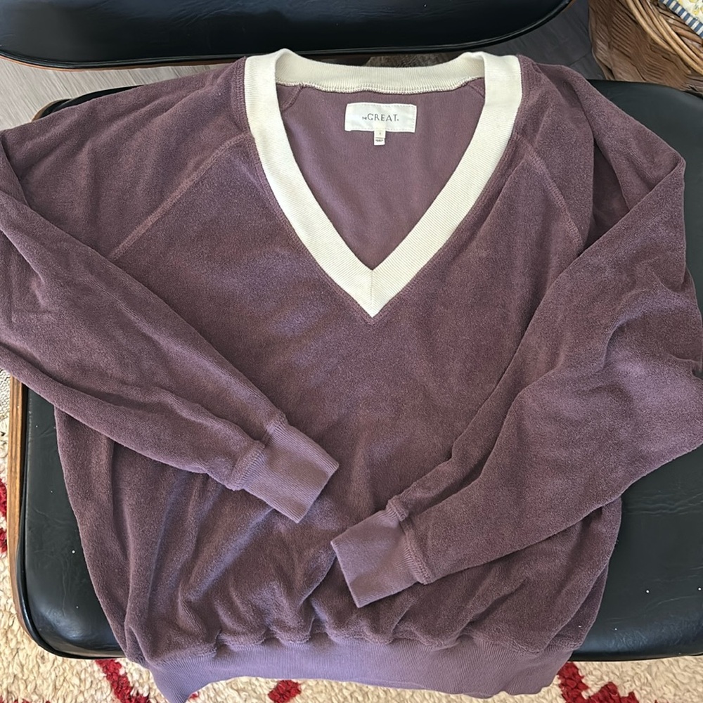 The great purple terrycloth sweatshirt